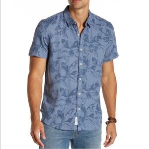 Lucky Brand Printed Linen Blend Button Up Shirt